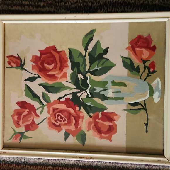 Paint By Number Vintage Rose Art - Picture 3 of 5